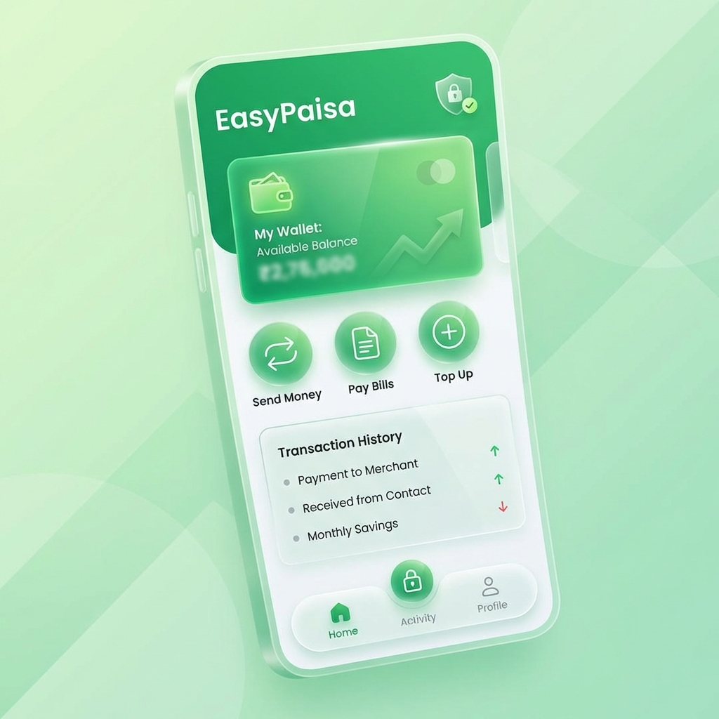 EasyPaisa console application interface illustration